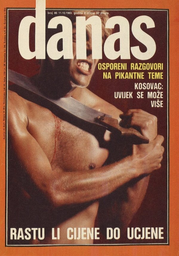 Rastu li cijene do ucjene?, naslovnica tjednika Danas, dizajn: Mirko Ilić, 1983.