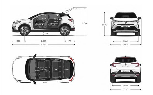 Renault Captur esprit Alpine TCe 160 EDC - dimenzije
