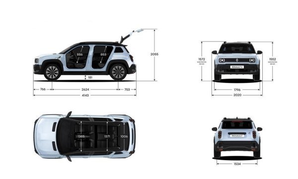Renault 4 E-Tech electric - dimenzije