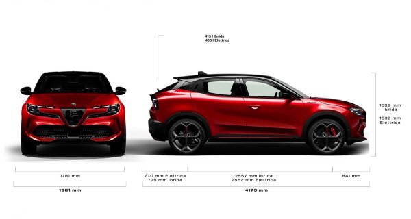 Alfa Romeo Junior Ibrida 1.2 136 KS: Dimenzije