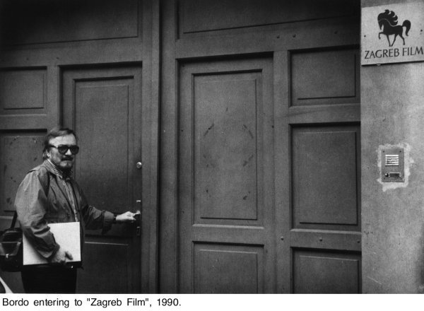 Borivoj Dovniković Bordo na ulazu u Zagreb Film, 1990.