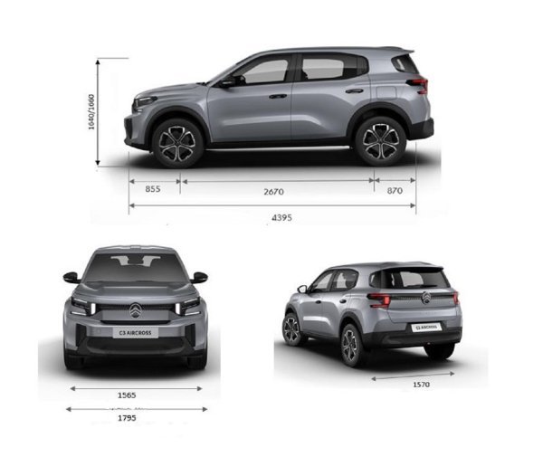 Citroën C3 Aircross - dimenzije
