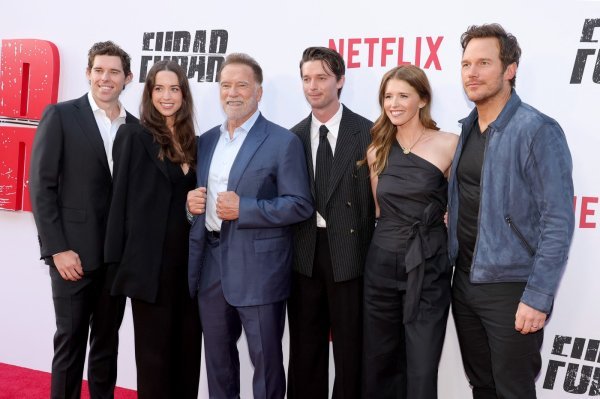 Christopher, Christina, Arnold, Patrick i Katherine Schwarzenegger s Chrison Prattom