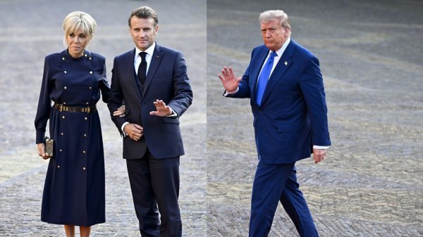 Emmanuel i Brigitte Macron, Donald Trump