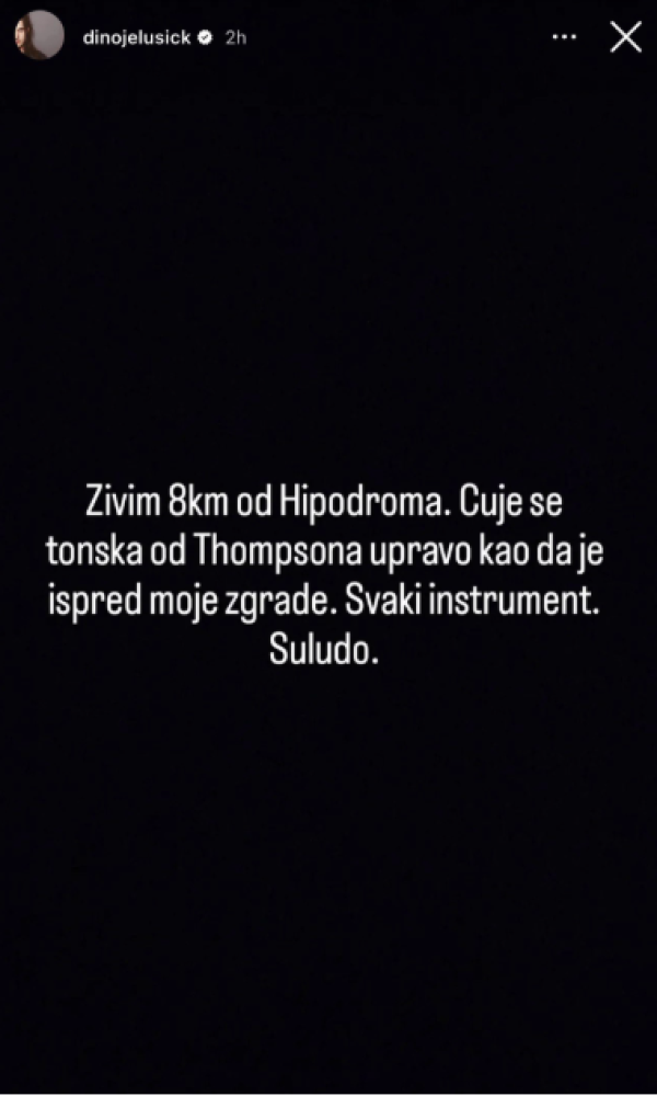 Objava na Instagram Storyju Dine Jelusića