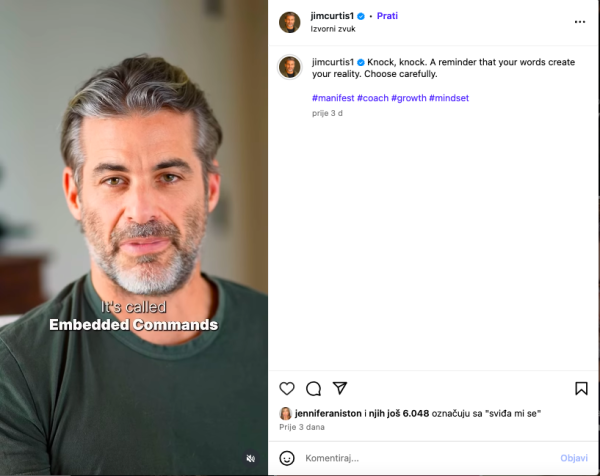 Lajk Jennifer Aniston na objavu Jima Curtisa