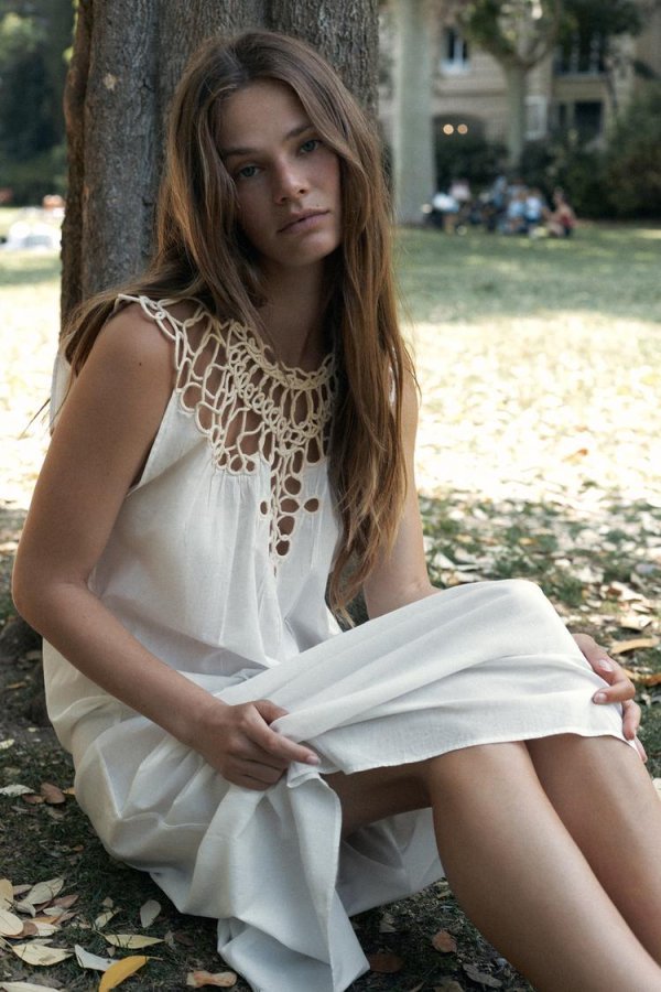 Zara: Pamučna haljina s kombinacijom