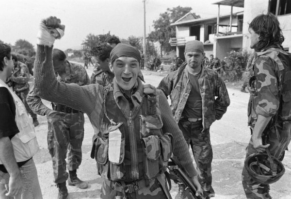 Hrvatski vojnici nakon oslobađanja Knina