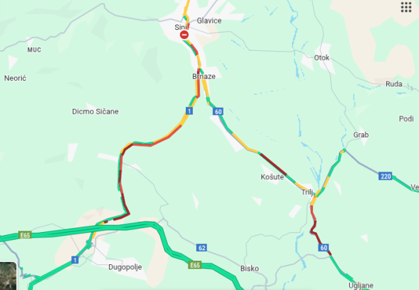 Kolone prema Sinju u 21.10 sati