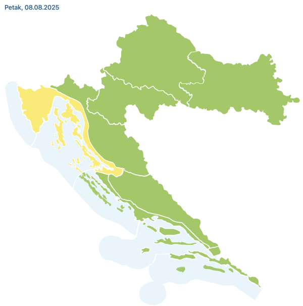 Upozorenje na iznimno visoku temperaturu.