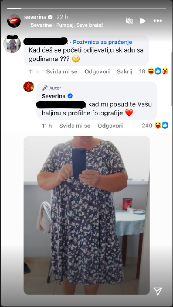 Severinin odgovor na zle komentare