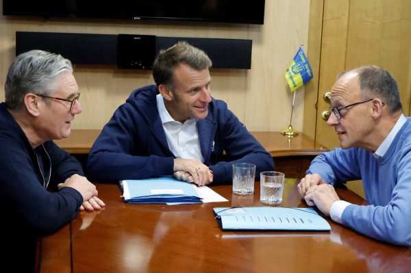 Keir Starmer, Emmanuel Macron, Friedrich Merz