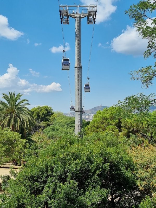 Žičarom koja vozi na brdo Montjuic operira privatni prijevoznik, no uspinjača je u sustavu javnog prijevoza