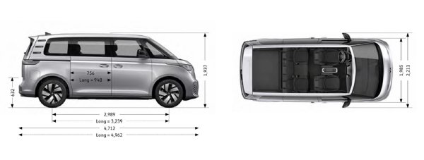 VW ID. Buzz - dimenzije