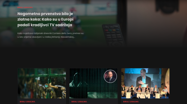 Snimka zaslona stranice Stop piratstvu