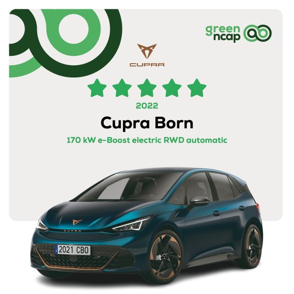 Cupra Born 77 (82) kWh eBoost osvojila 5 zvjezdica i na Green NCAP-u