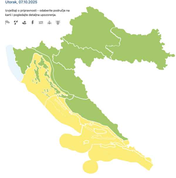 Meteoalarm zbog jakog vjetra.