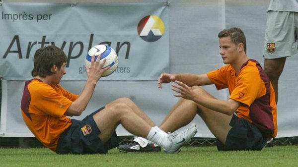 Lionel Messi i Oriol Riera