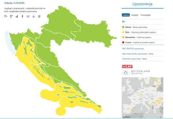 Prognoza za subotu