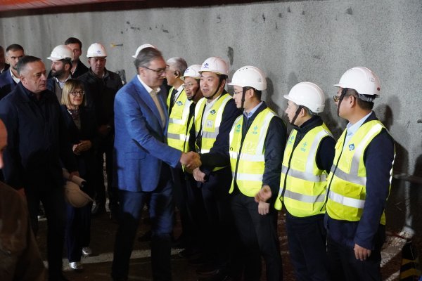 Aleksandar Vučić na probijanju desne tunelske cijevi budućeg najdužeg tunela u Srbiji