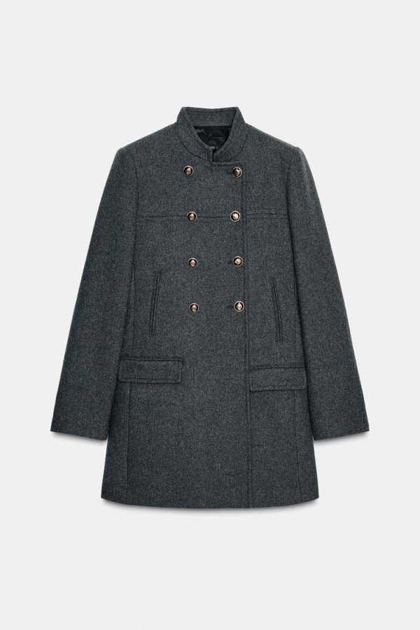 Zara: Sivi vuneni kaput