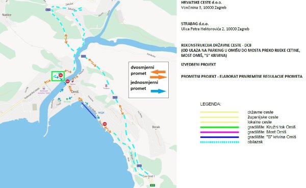 Regulacija prometa u Omišu za vrijeme radova