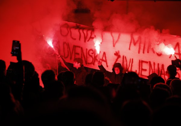 Baklje na prosvjedu u Novom Mestu