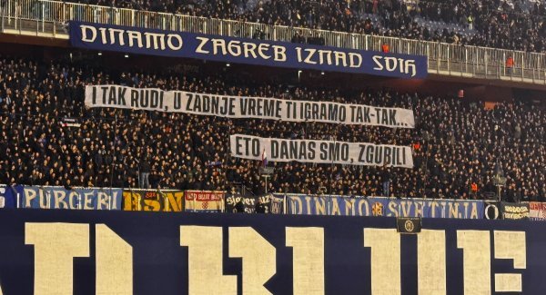 Boysi na kraju utakmice izvjesili poruku u čast Rudiju Belinu i sve rekli o igri Dinama