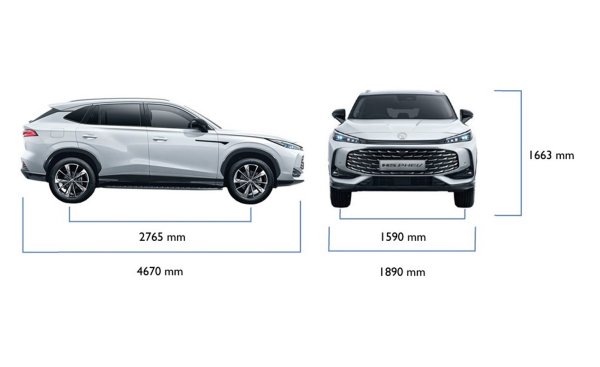 MG EHS PHEV - dimenzije