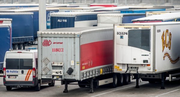 Teretni kamioni u luci Zeebrugge