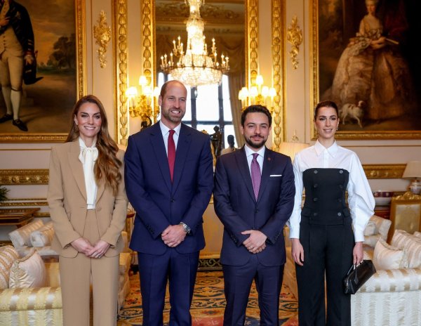 Kate Middleton i princ William s Al-Husseinom bin Abdullahom II i princezom Rajwom