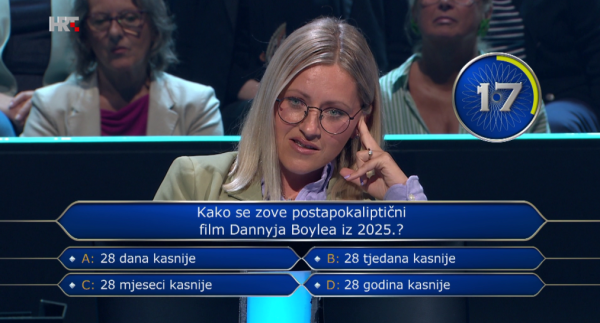 Ivana Kokor u kvizu 'Tko želi biti milijunaš'