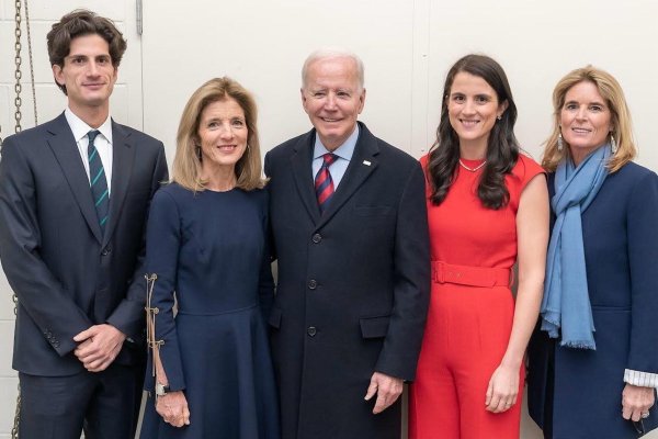 Jack Schlossberg, Caroline Kennedy, Joe Biden, Tatiana Schlossberg, Sydney McKelvy.
