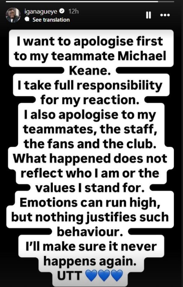 Idrissa Gueye Everton isprika