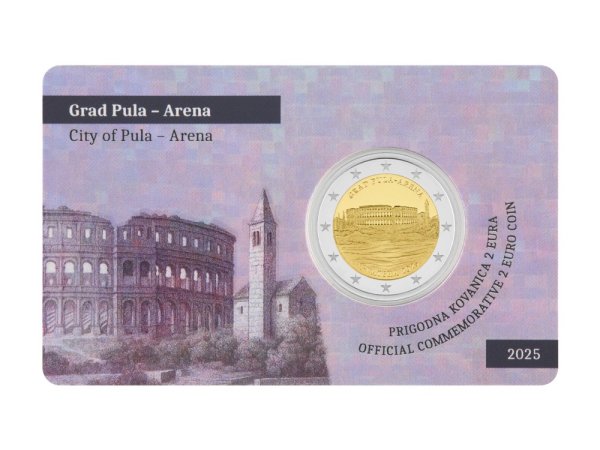 Prigodna kovanica od 2 eura 'Grad Pula – Arena' u blister pakiranju