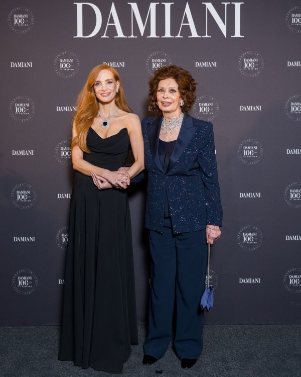 Jessica Chastain i Sophia Loren, 2024.