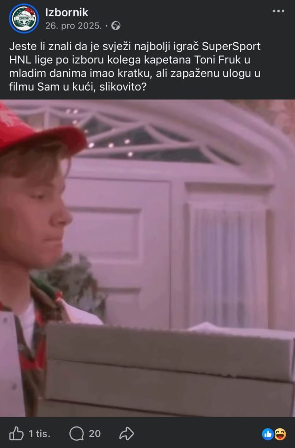 Primjer objave Izbornika