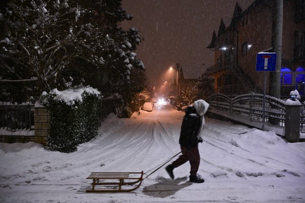Zagreb zameten snijegom