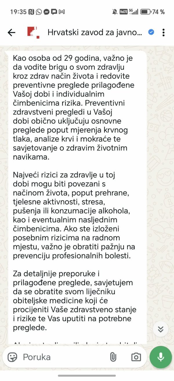 Čak i mi na pragu tridesete trebali bismo koji put na pregled