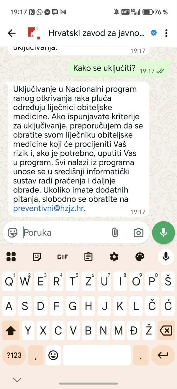 ZdrAVKA možete pitati o bilo kojem preventivnom programu HZJZ-a