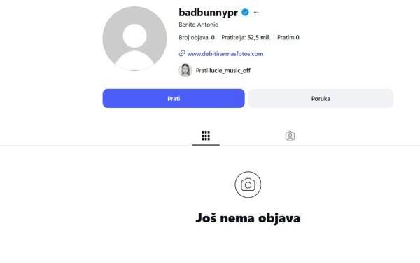 Instagram profil Bad Bunnyja