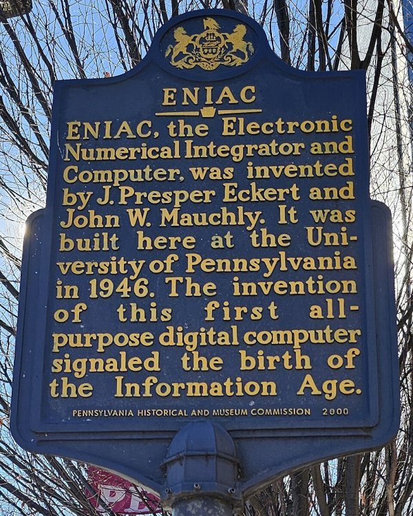 Spomen-ploča ENIAC-u na Sveučilištu Pennsylvania