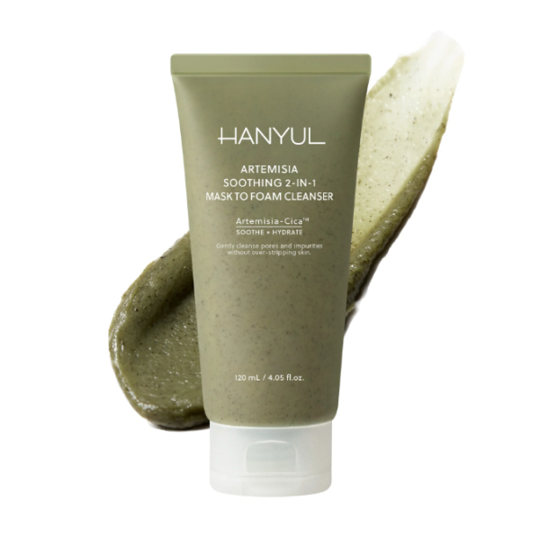 Hanyul Artemisia Soothing 2-in-1 Mask to Foam Cleanser