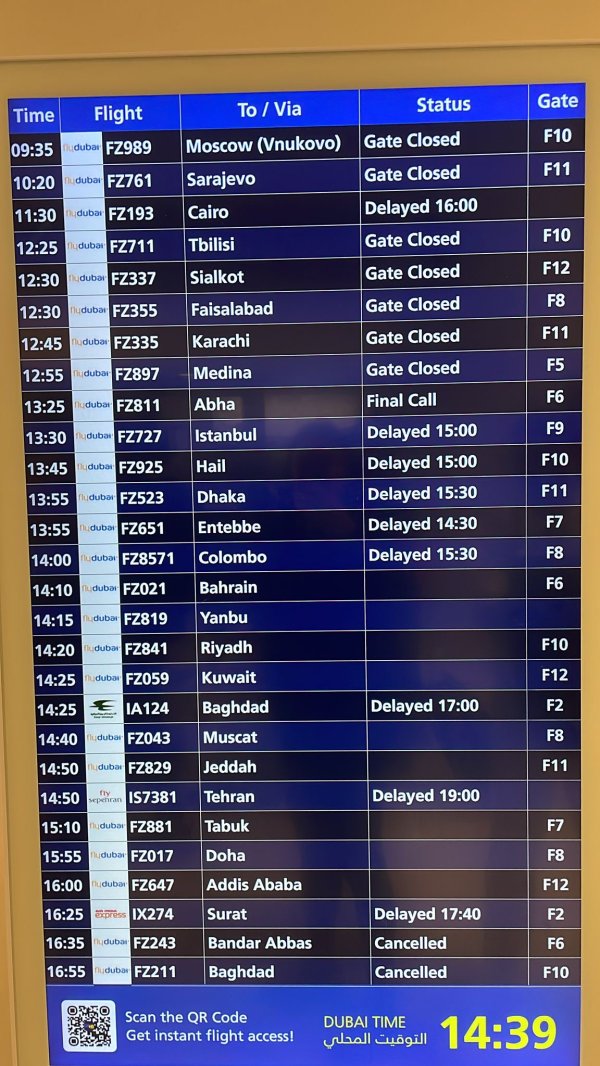 Otkazani letovi iz Dubaija