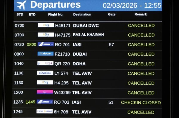 Otkazani su brojni komercijalni letovi s Bliskog istoka