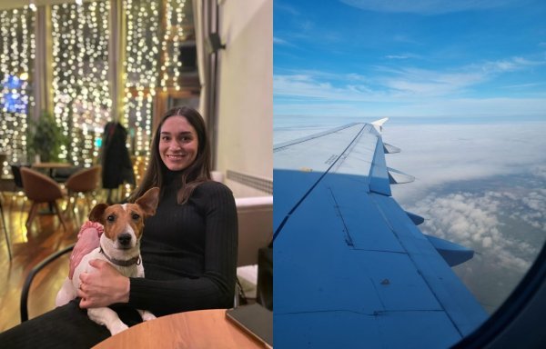 Hana Librenjak više ne osjeća stres kad leti, što nam je dokazala slikom iz aviona kojim je putovala do Berlina (prizor desno)