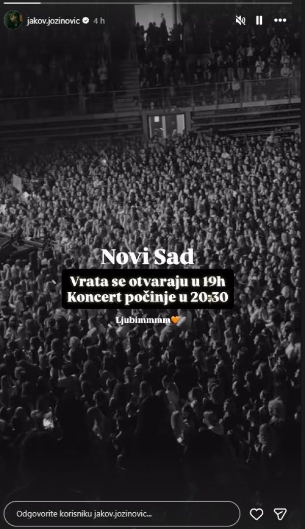 Objava Jakova Jozinovića na Instagramu
