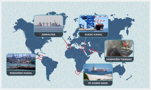 Ako stanu morski putevi, staje svijet: Ovo je 10 ključnih tjesnaca i kanala