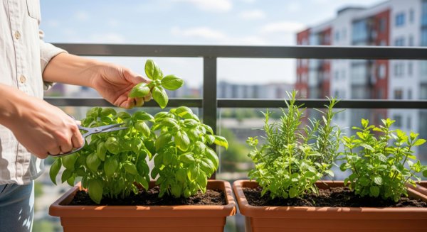 Začinsko bilje na balkonu