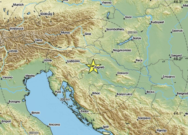 Dva manja potresa zabilježena u Hrvatskoj